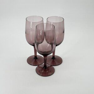 Libbey Purple Wine Glasses Set Of 3 - Vintage Style With Elegant Stemware For Co